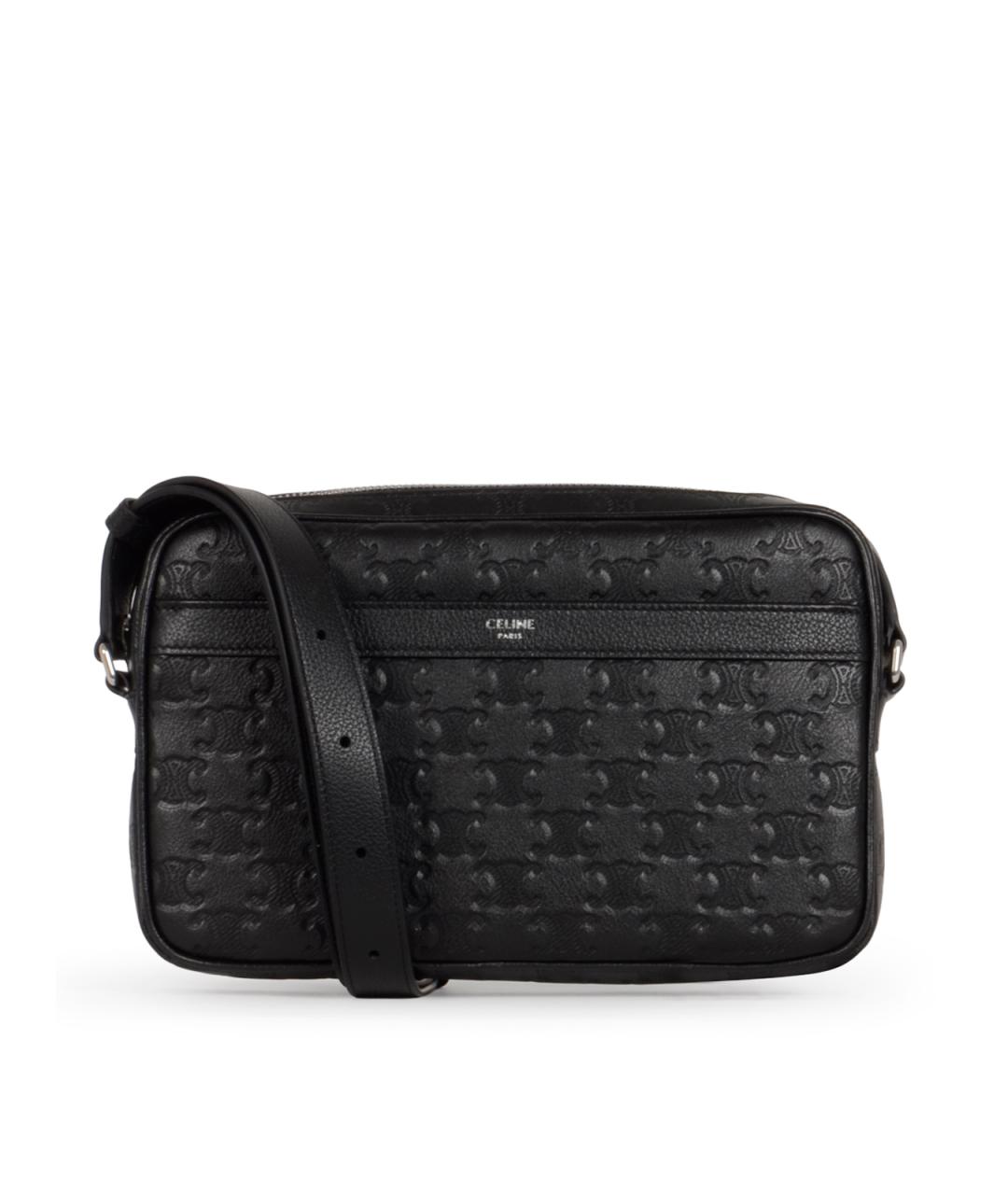 CELINE Черная кожаная сумка на плечо, фото 1