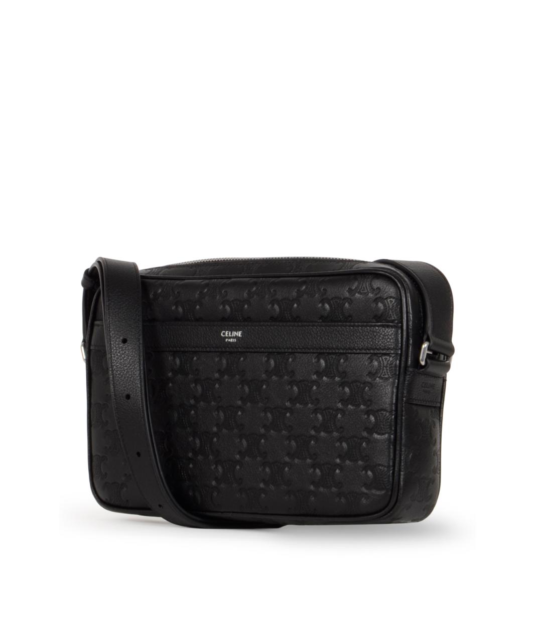 CELINE Черная кожаная сумка на плечо, фото 2