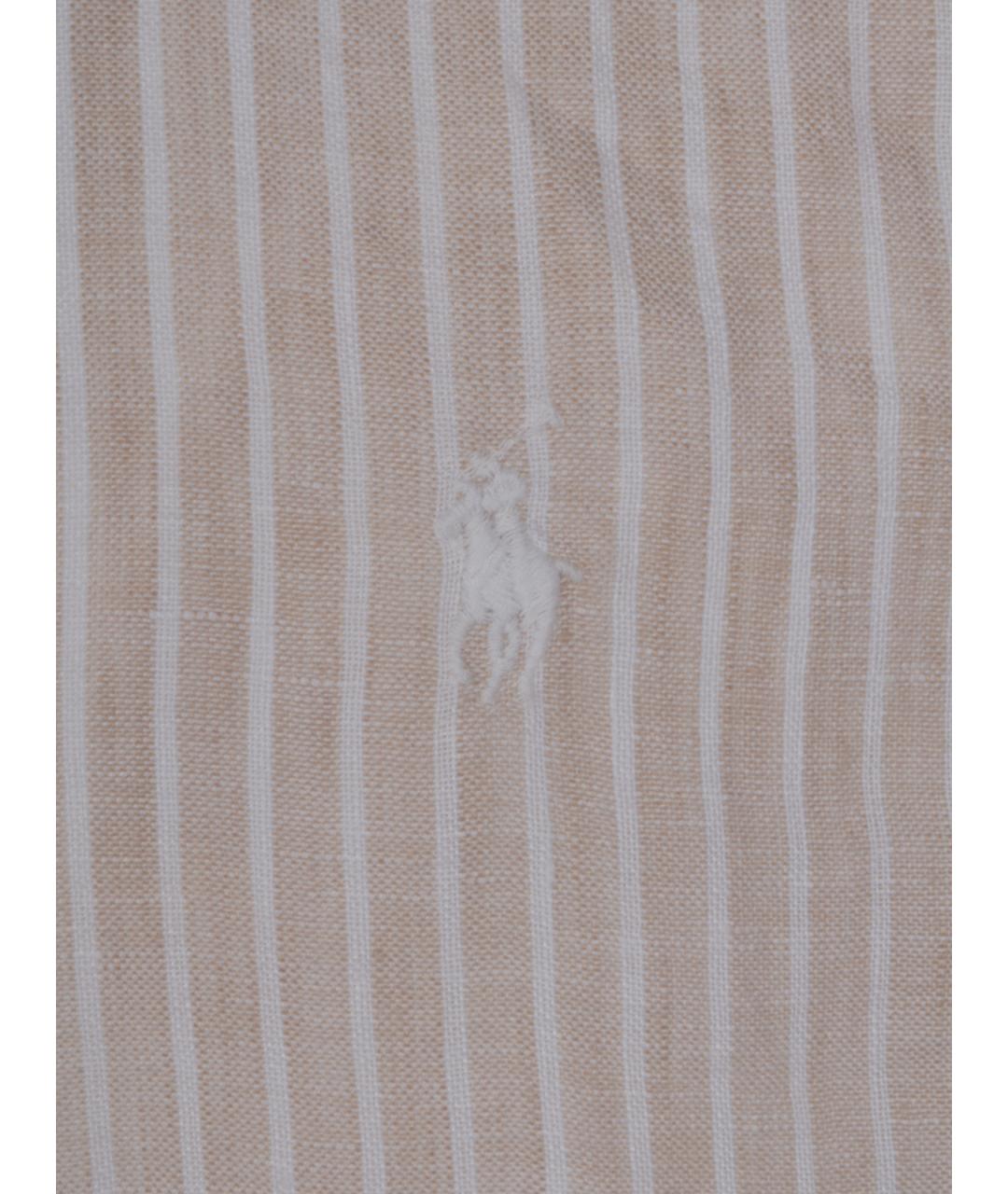 POLO RALPH LAUREN Бежевая льняная кэжуал рубашка, фото 3