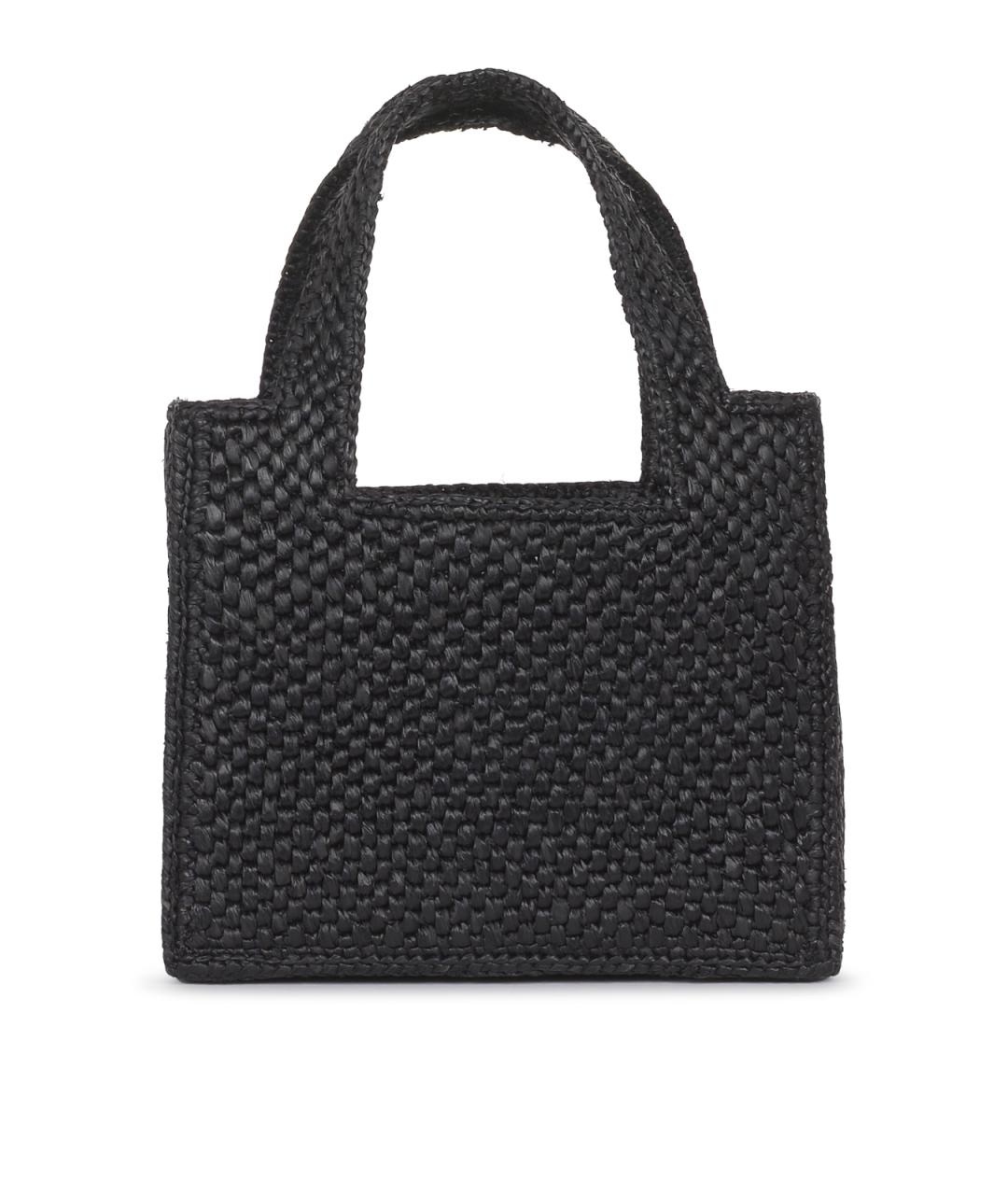 LOEWE Черная пелетеная сумка тоут, фото 3