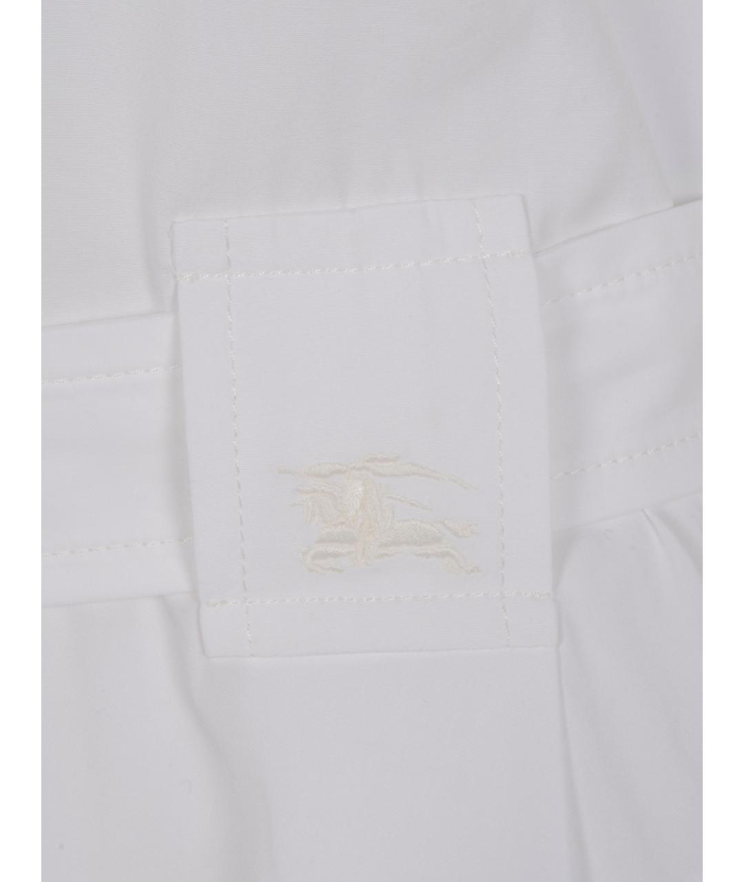 BURBERRY Белое хлопковое повседневное платье, фото 3
