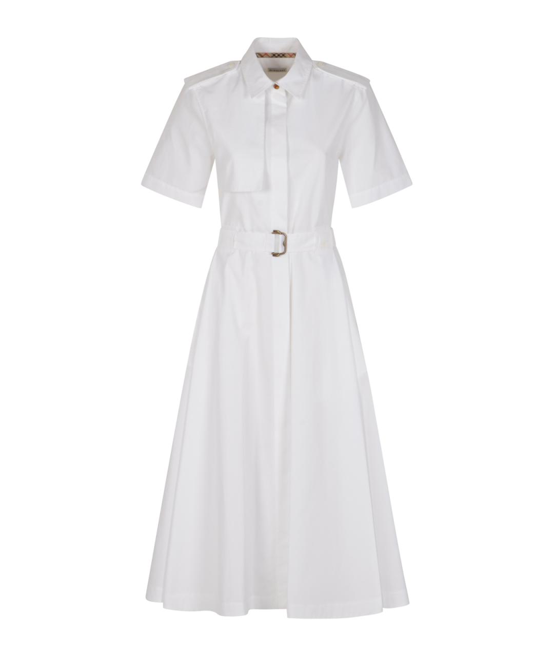 BURBERRY Белое хлопковое повседневное платье, фото 1