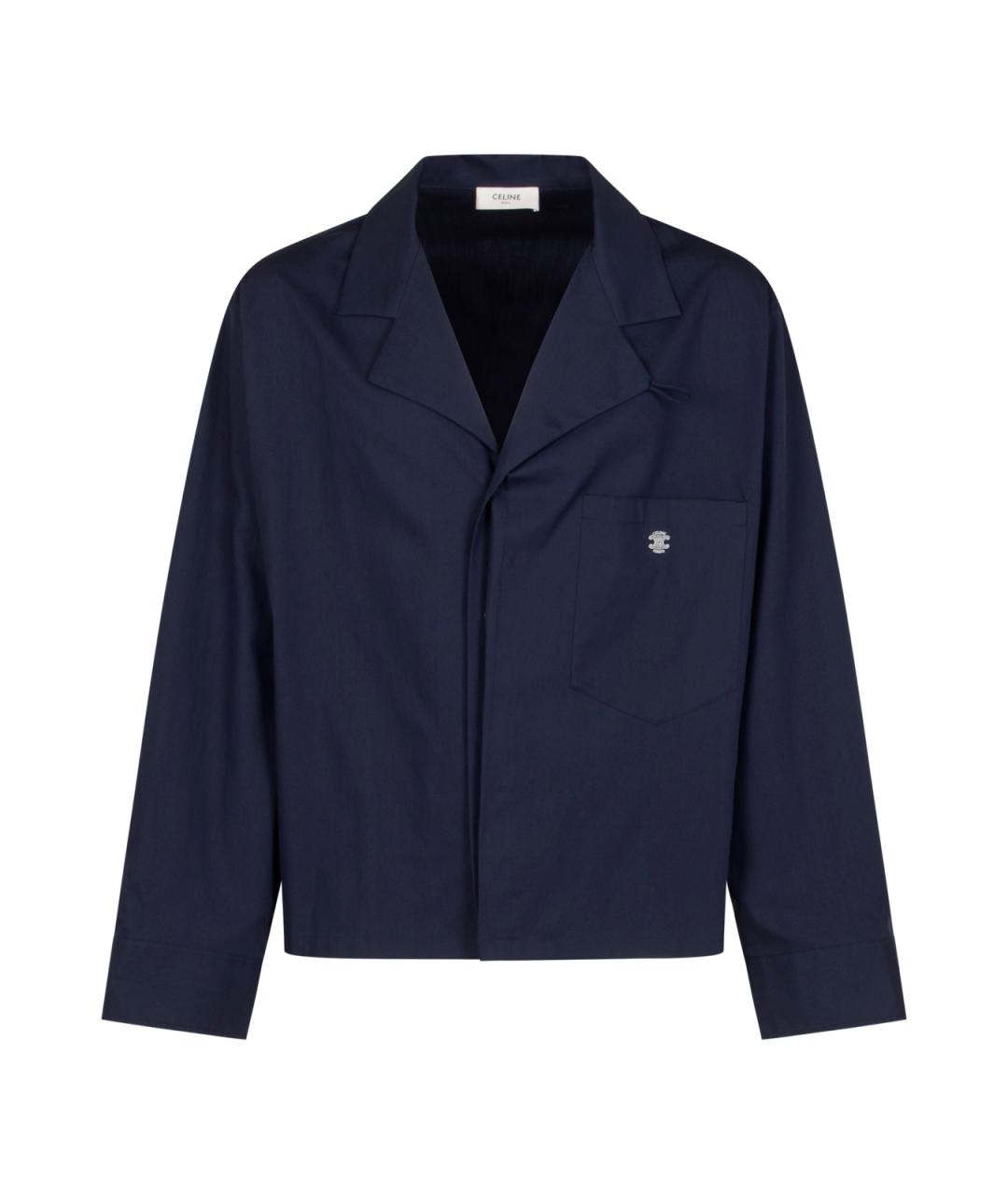 CELINE Темно-синяя хлопковая кэжуал рубашка, фото 1