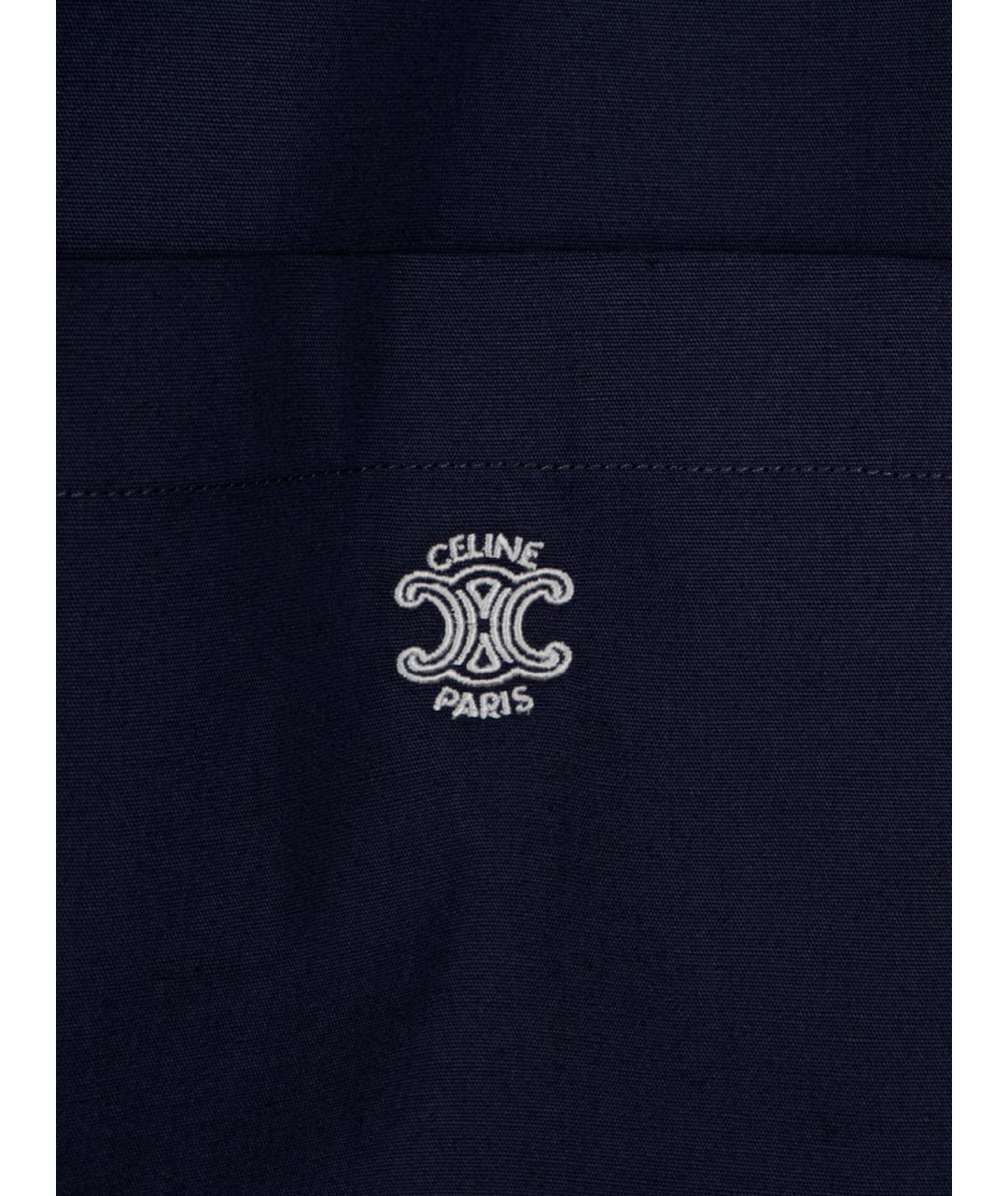 CELINE Темно-синяя хлопковая кэжуал рубашка, фото 3