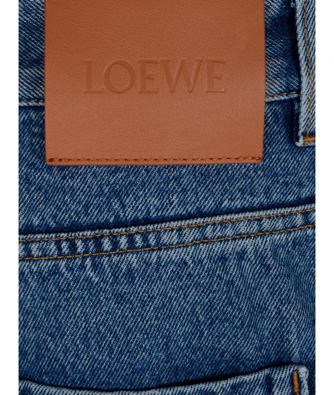 LOEWE Синие хлопко-полиэстеровые прямые джинсы, фото 3