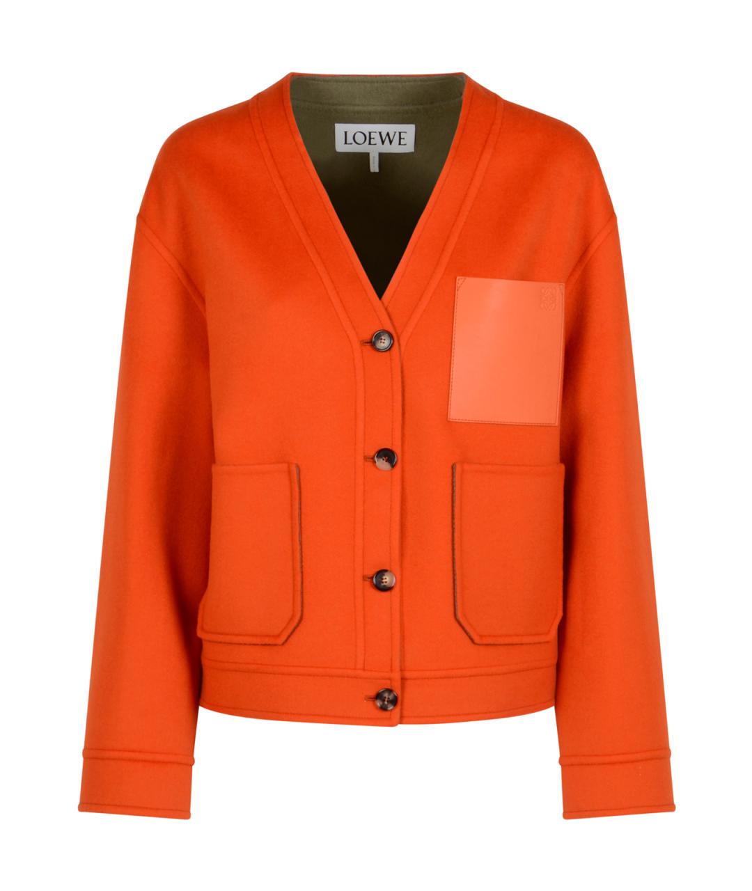 LOEWE Оранжевый шерстяной кардиган, фото 1