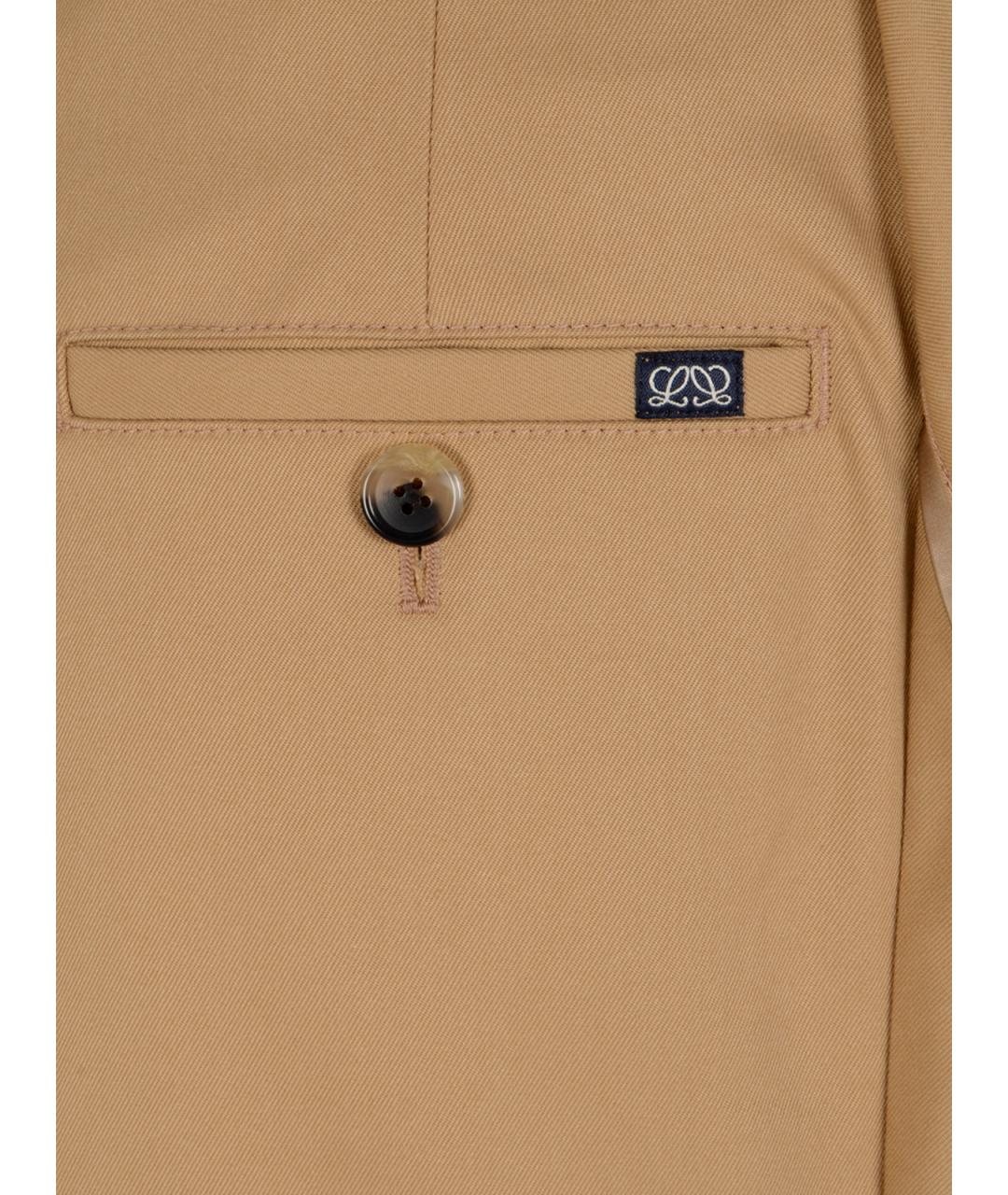 LOEWE Бежевая хлопковая юбка мини, фото 3