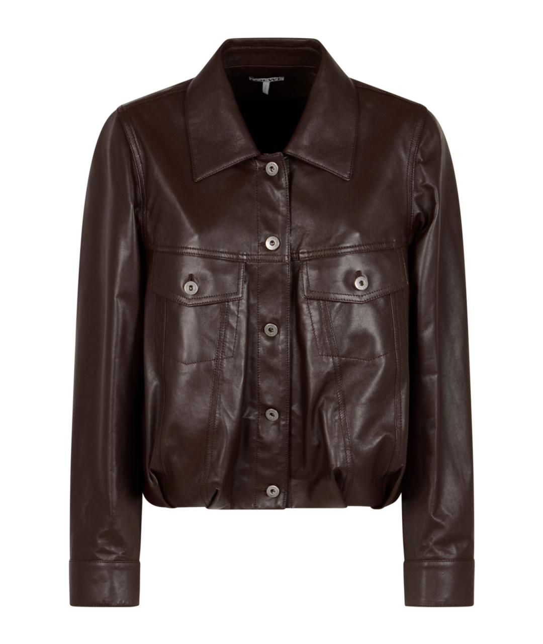 LOEWE Коричневая кожаная куртка, фото 1