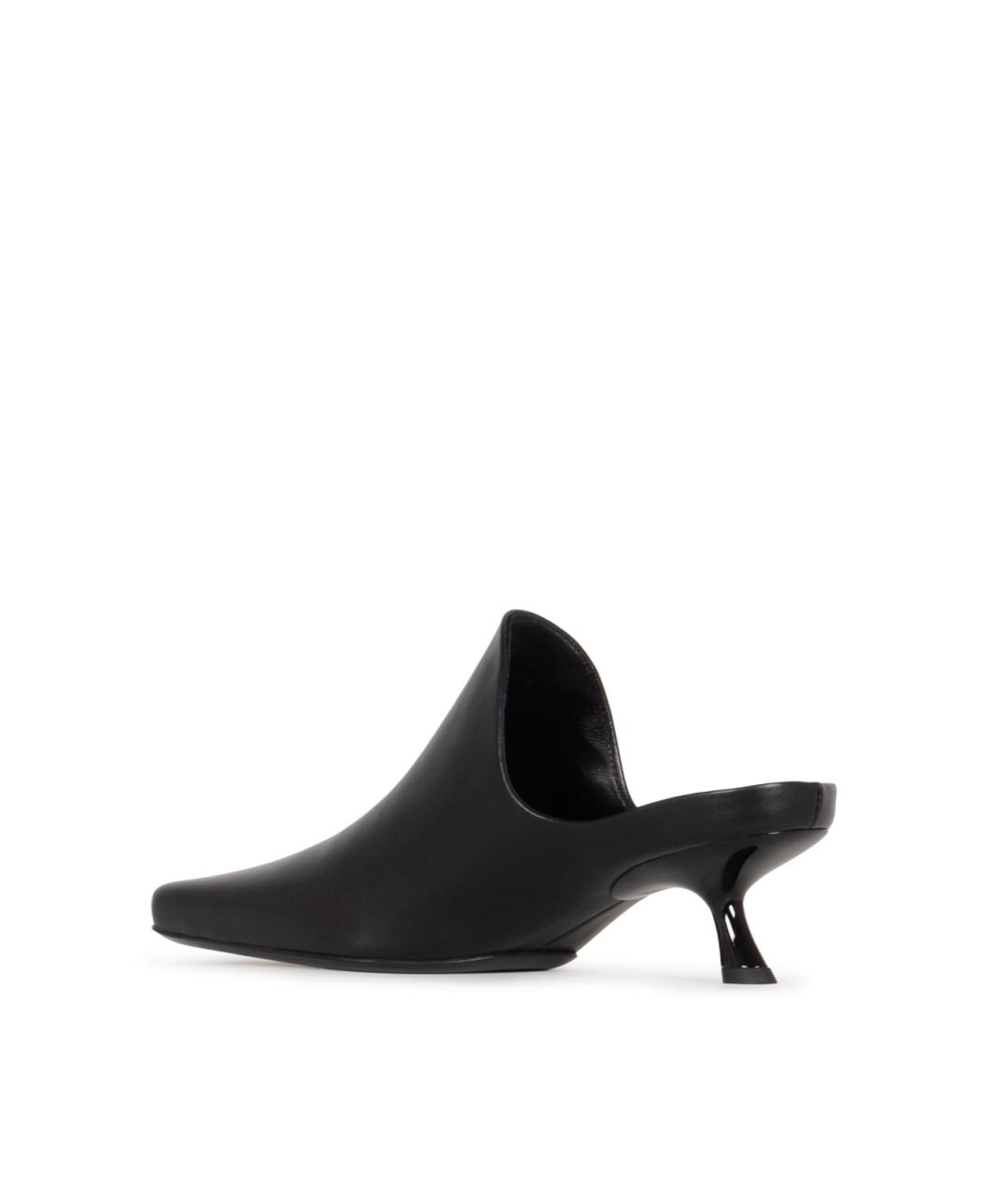 LOEWE Черные кожаные мюли, фото 3