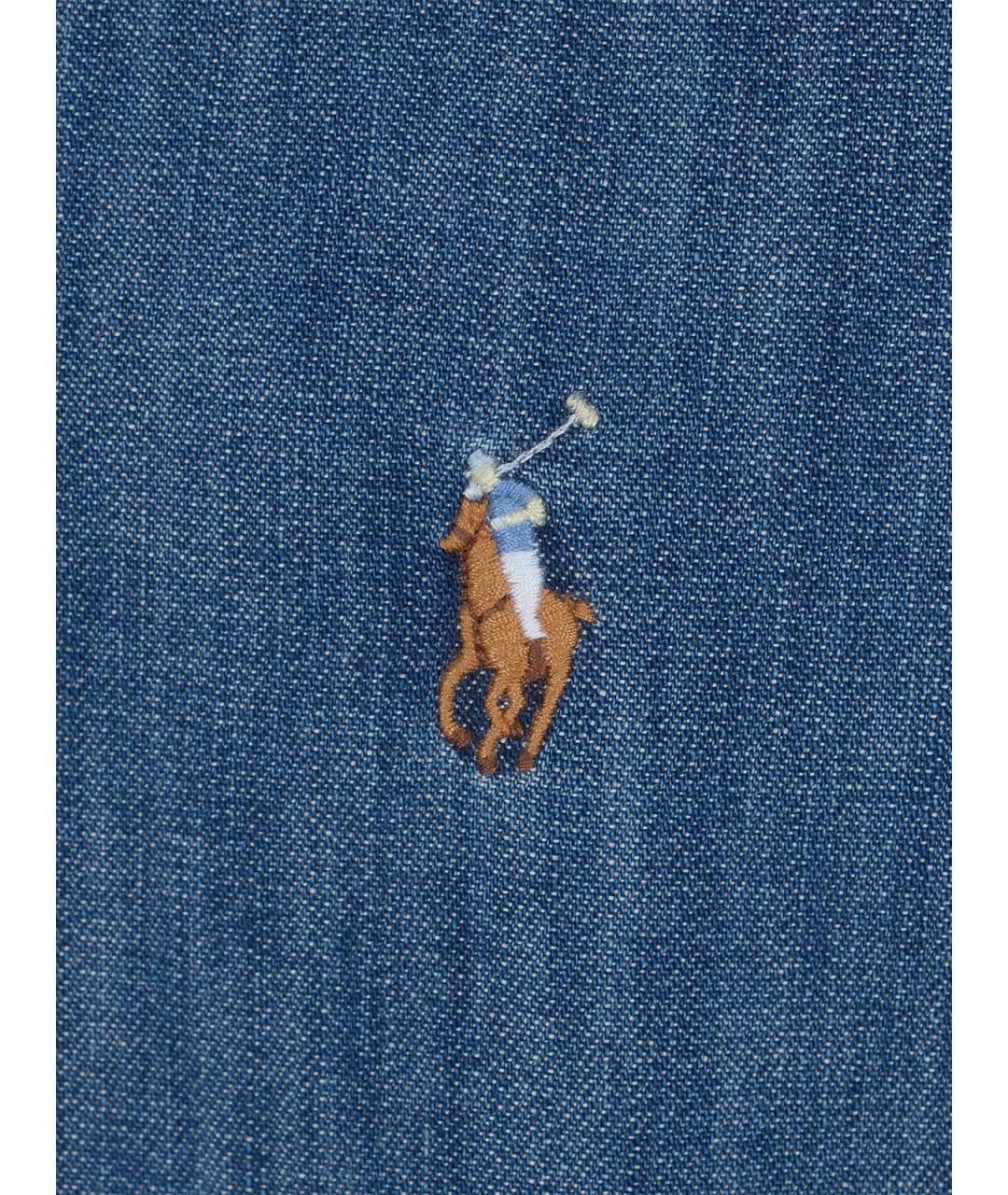 POLO RALPH LAUREN Синяя хлопковая кэжуал рубашка, фото 3