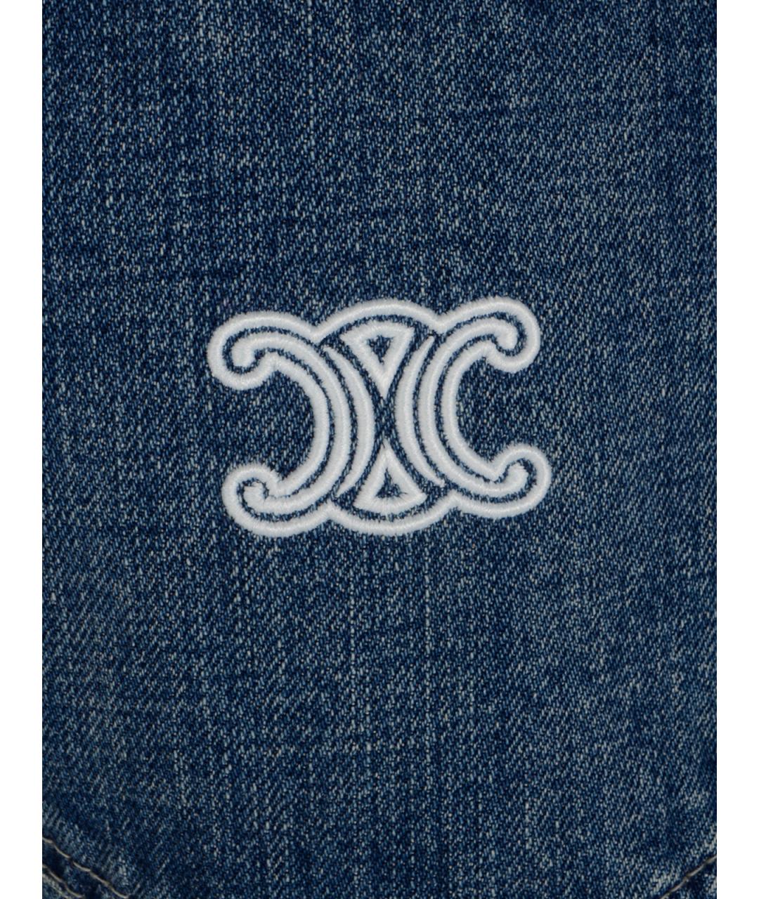 CELINE Синие хлопковые прямые джинсы, фото 3