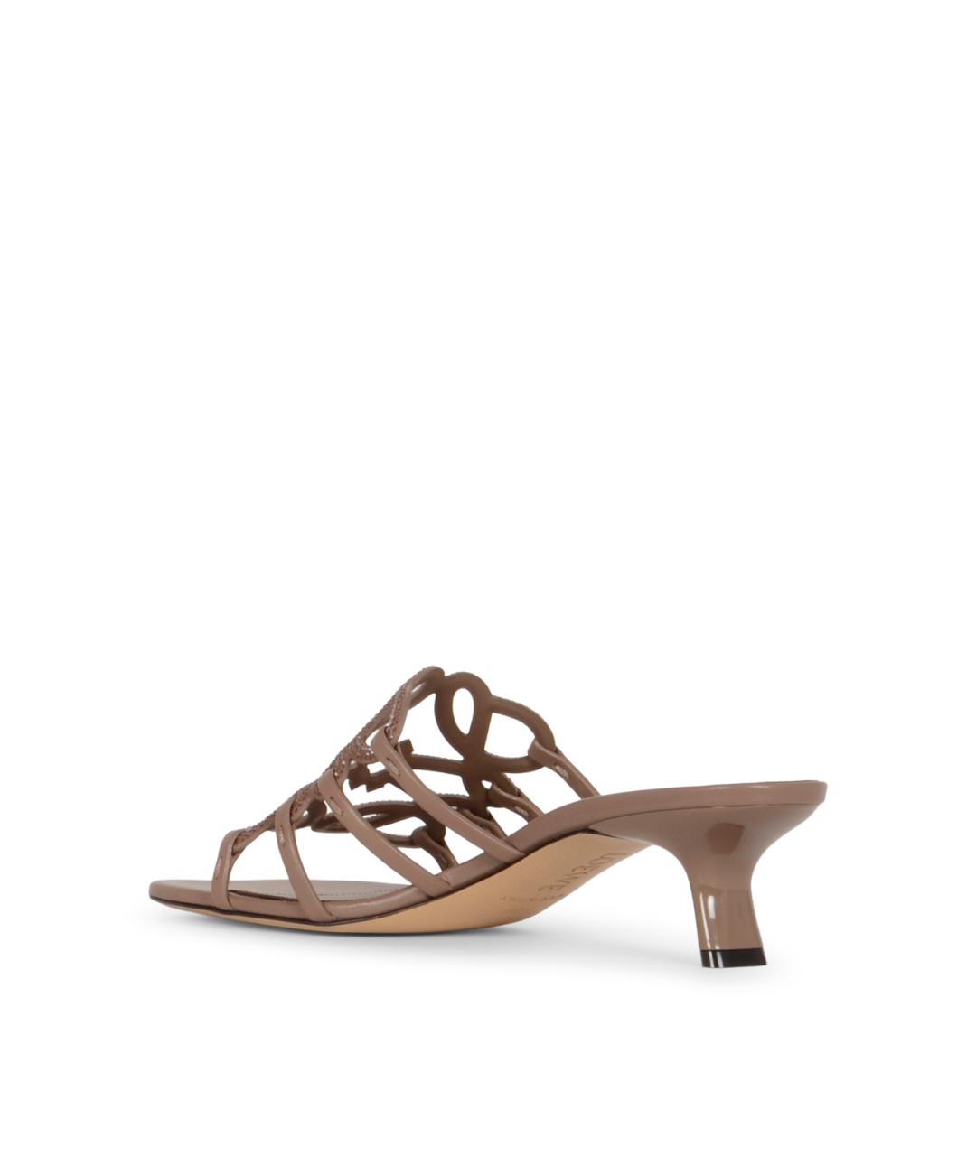 LOEWE Коричневые кожаные мюли, фото 3