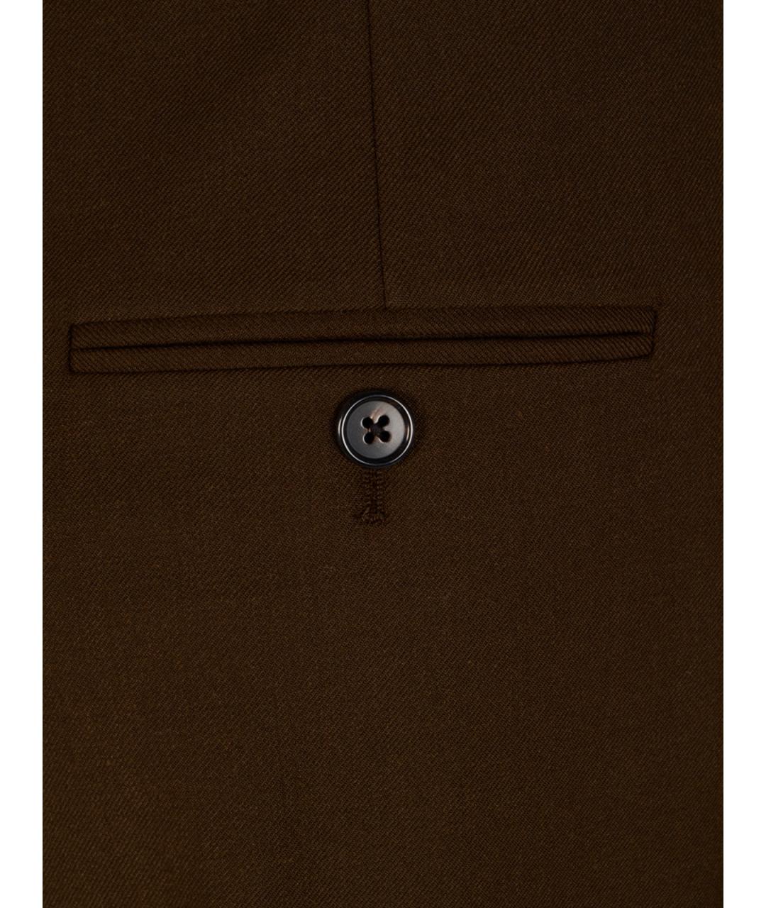 CELINE Коричневые синтетические прямые брюки, фото 3