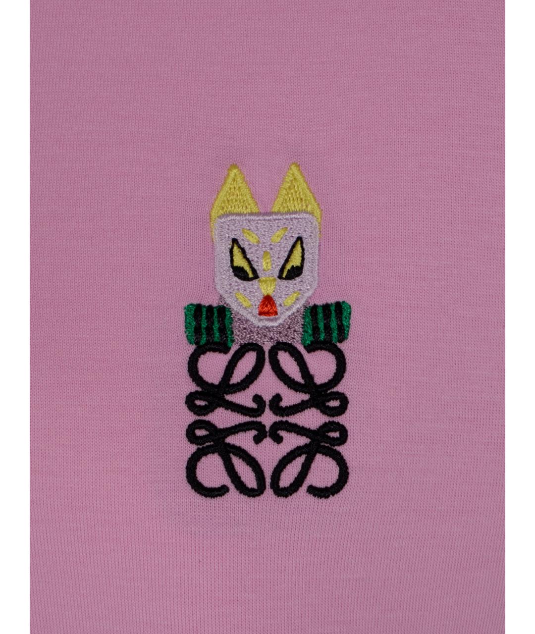 LOEWE Розовая хлопковая футболка, фото 3