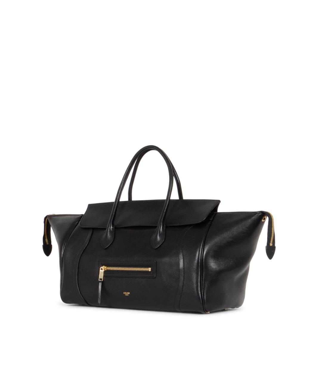 CELINE Черная кожаная сумка тоут, фото 2