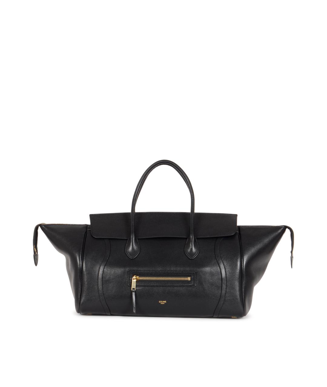 CELINE Черная кожаная сумка тоут, фото 1