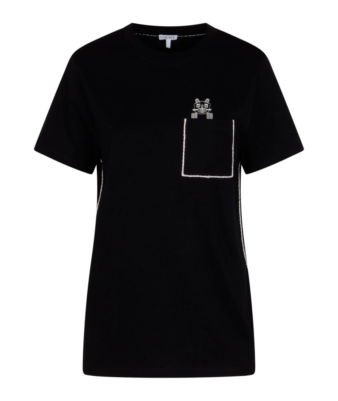 LOEWE Черная хлопковая футболка, фото 1