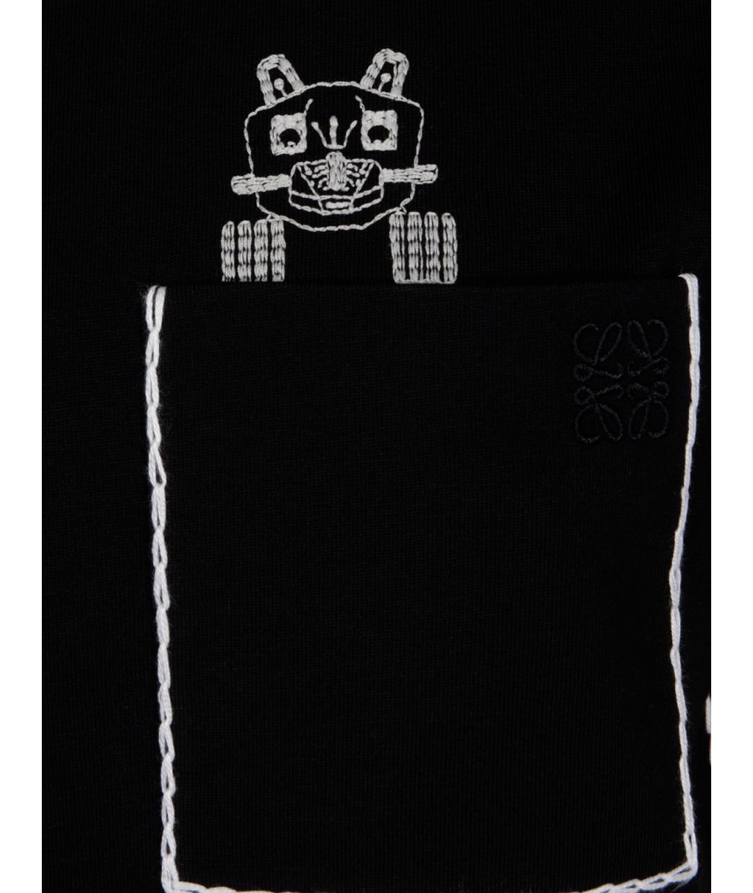 LOEWE Черная хлопковая футболка, фото 3