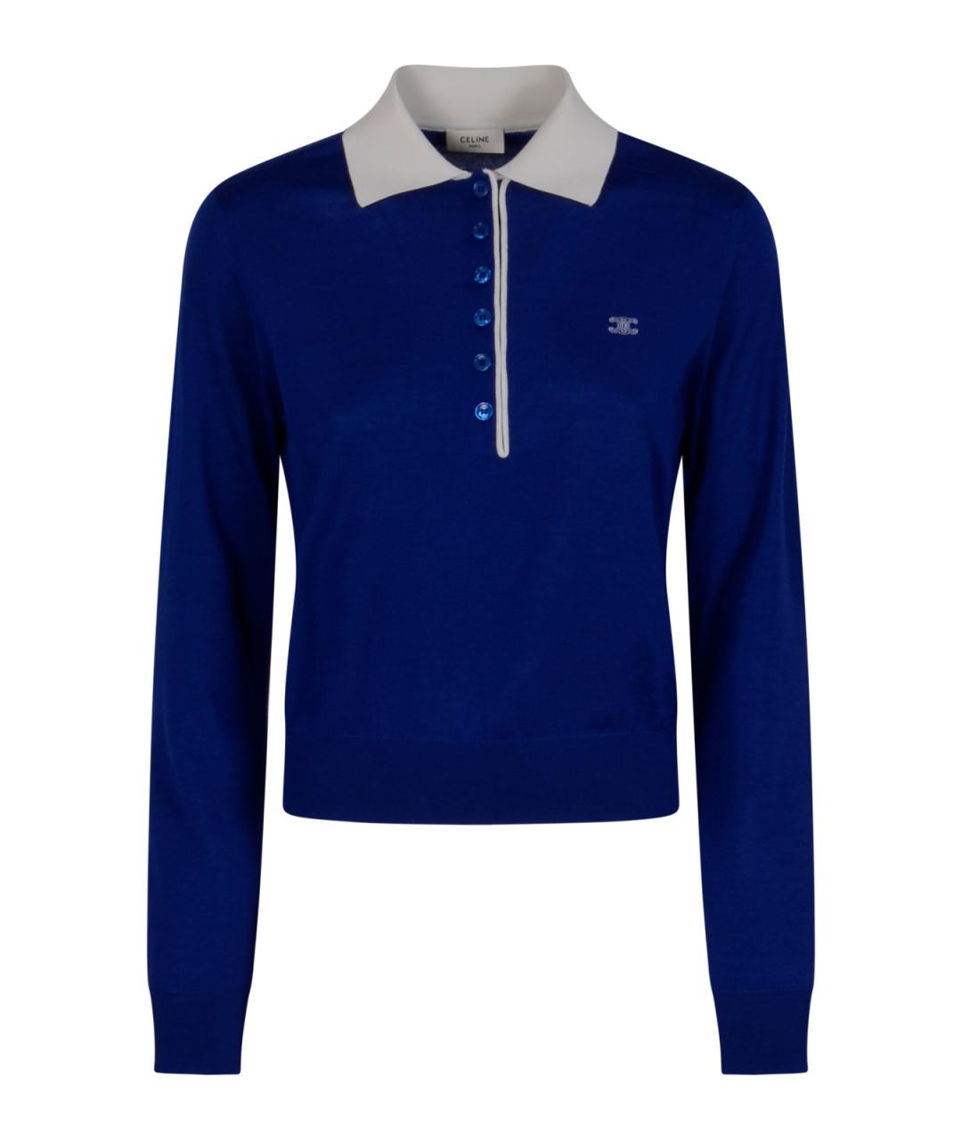 CELINE Синий кашемировый джемпер / свитер, фото 1