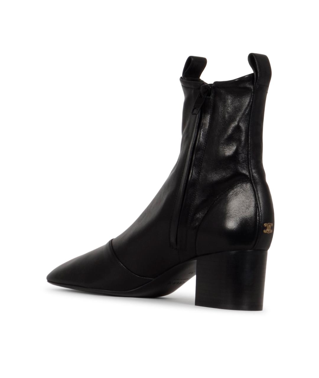 CELINE Черные кожаные ботильоны, фото 3