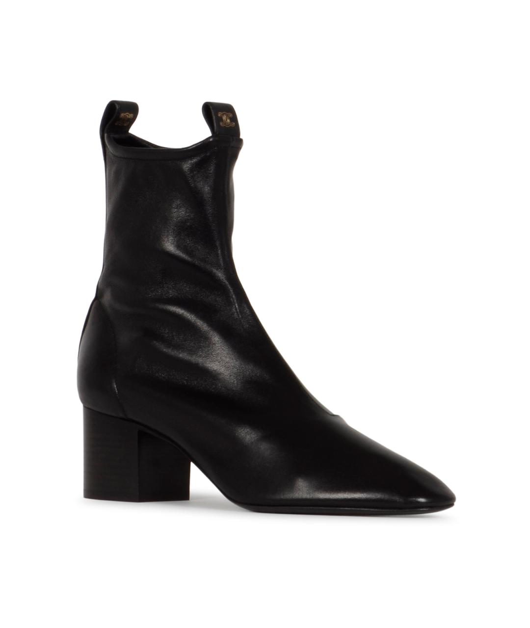CELINE Черные кожаные ботильоны, фото 2
