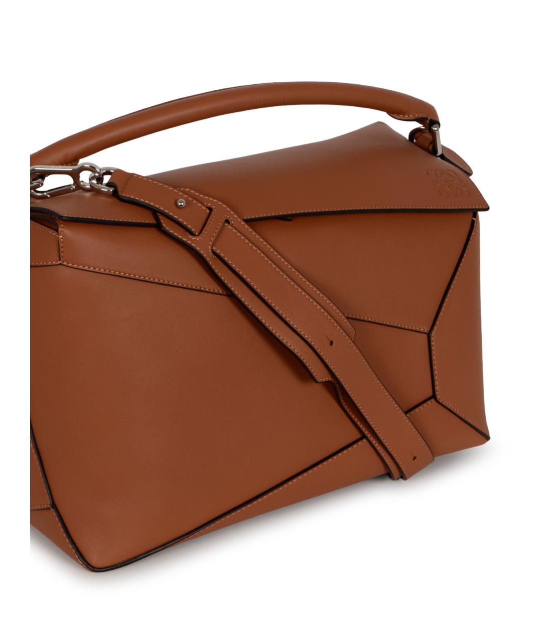 LOEWE Коричневая кожаная сумка на плечо, фото 4