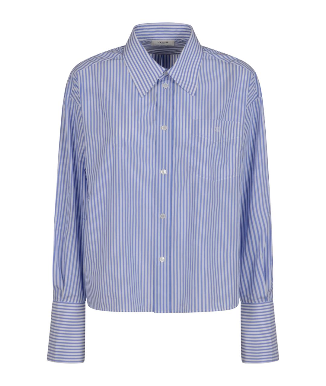 CELINE Голубая хлопковая рубашка, фото 1