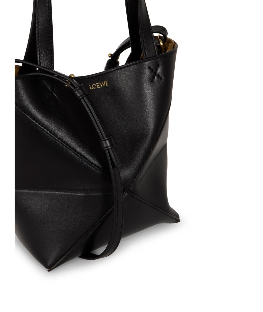 LOEWE Черная кожаная сумка тоут, фото 4