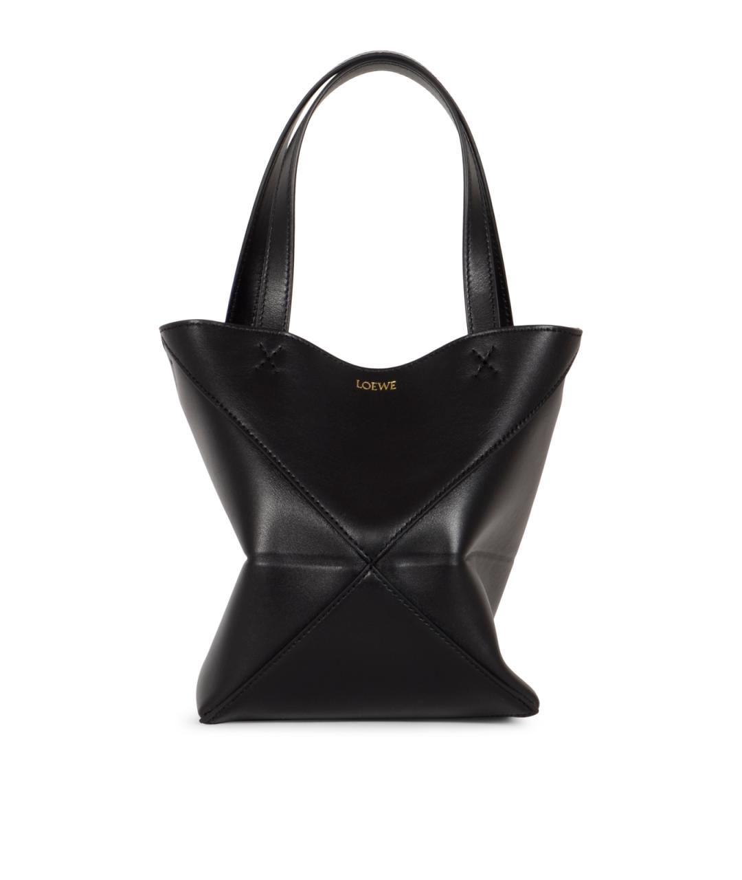 LOEWE Черная кожаная сумка тоут, фото 1