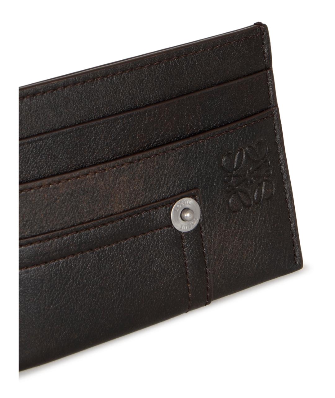 LOEWE Коричневый кожаный кардхолдер, фото 4