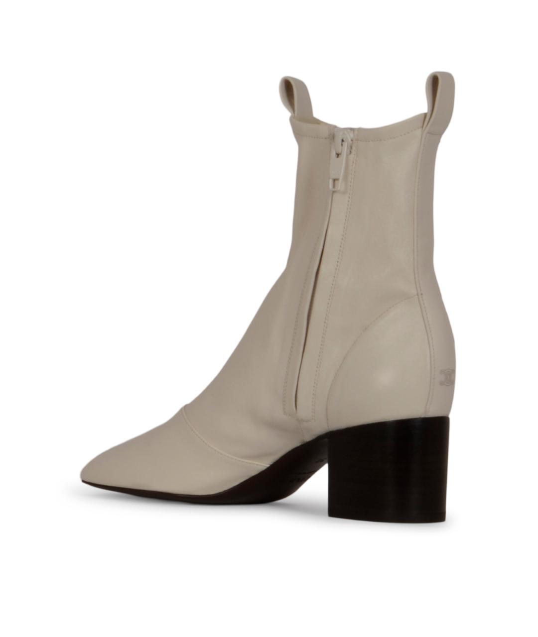 CELINE Белые кожаные ботильоны, фото 3