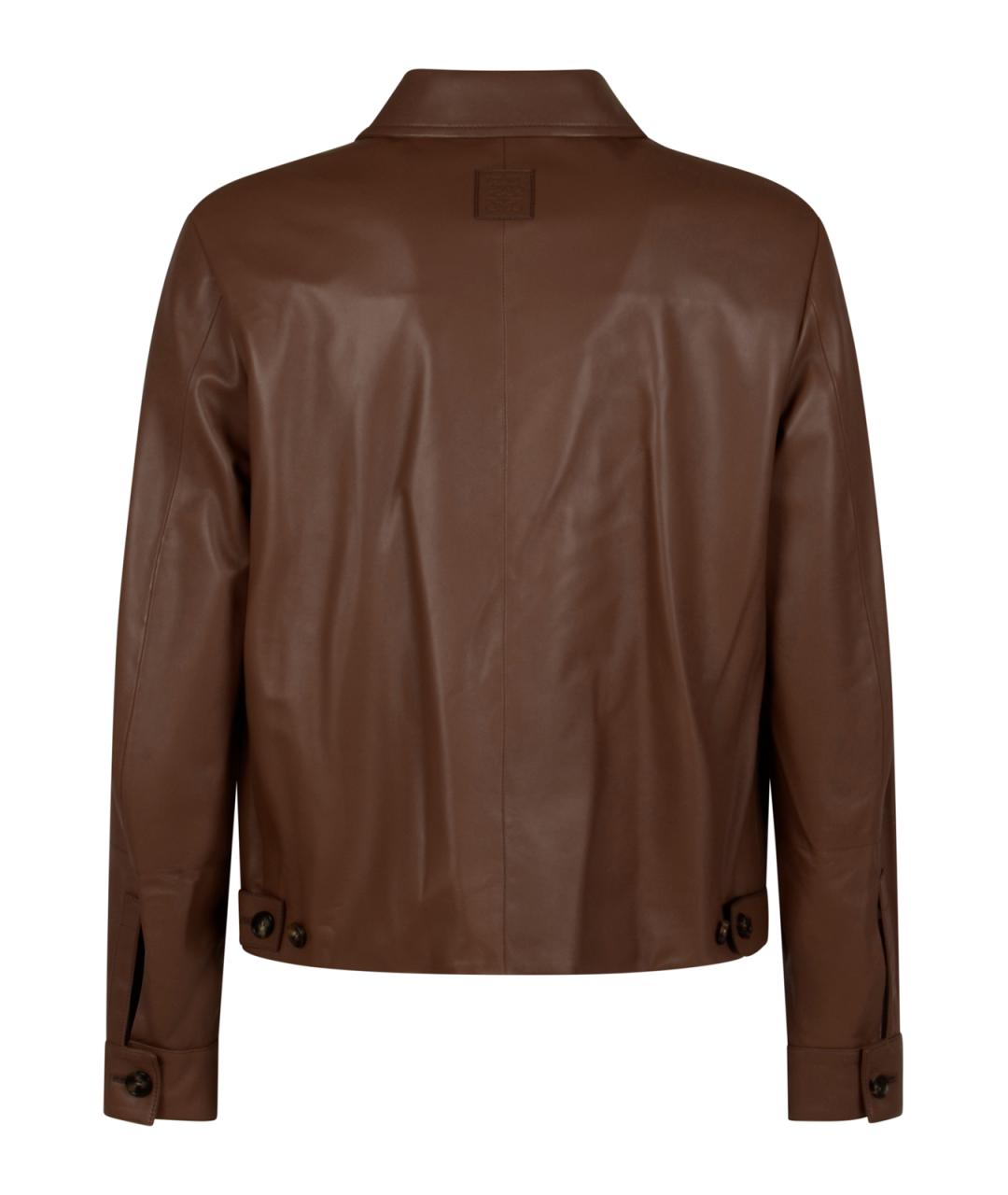 LOEWE Коричневая кожаная куртка, фото 2