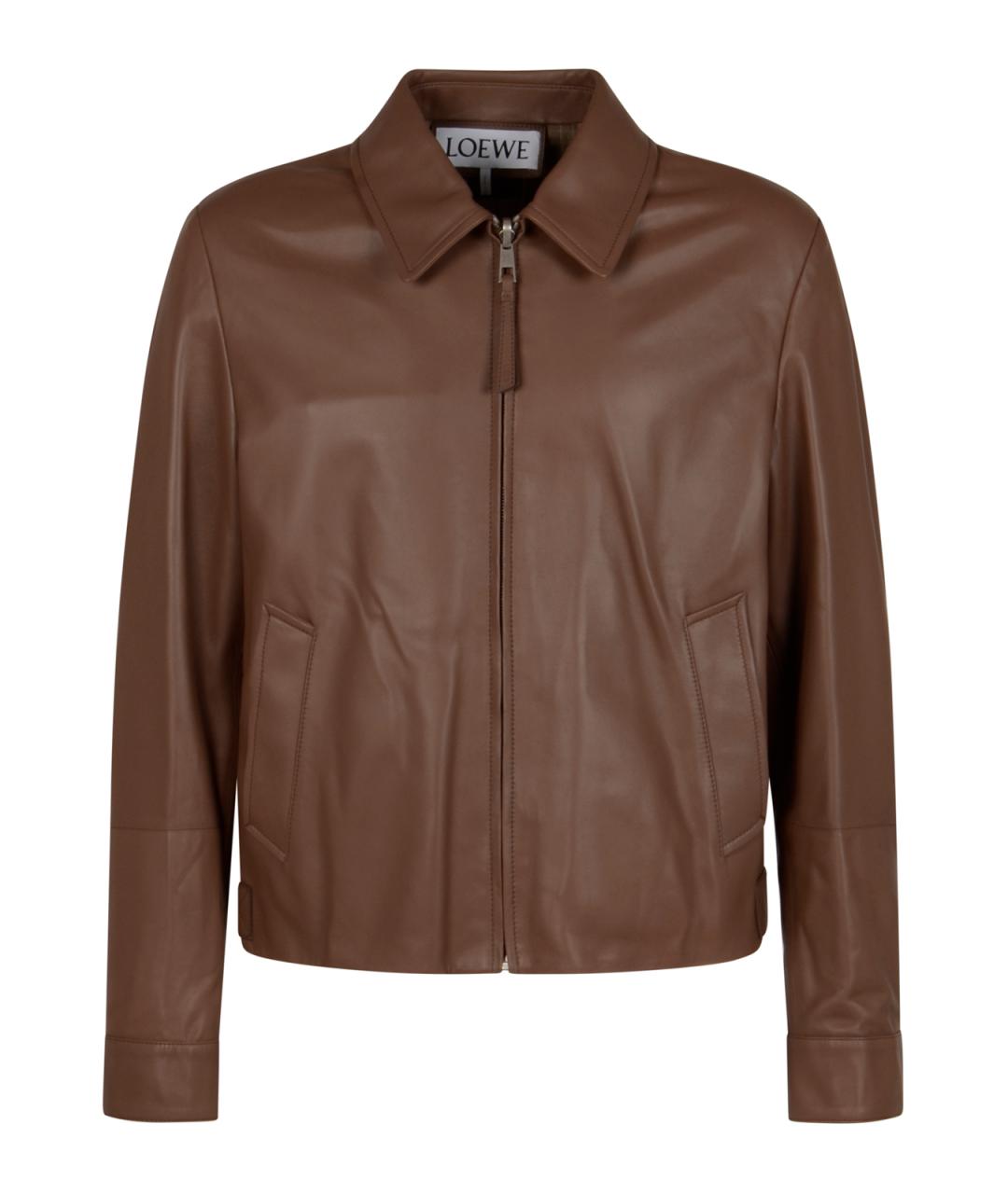 LOEWE Коричневая кожаная куртка, фото 1