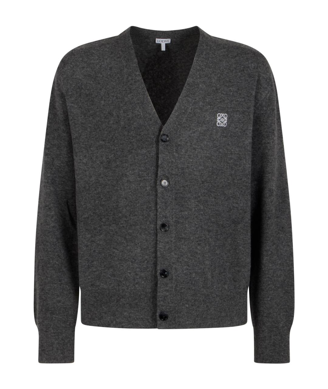 LOEWE Серый шерстяной кардиган, фото 1
