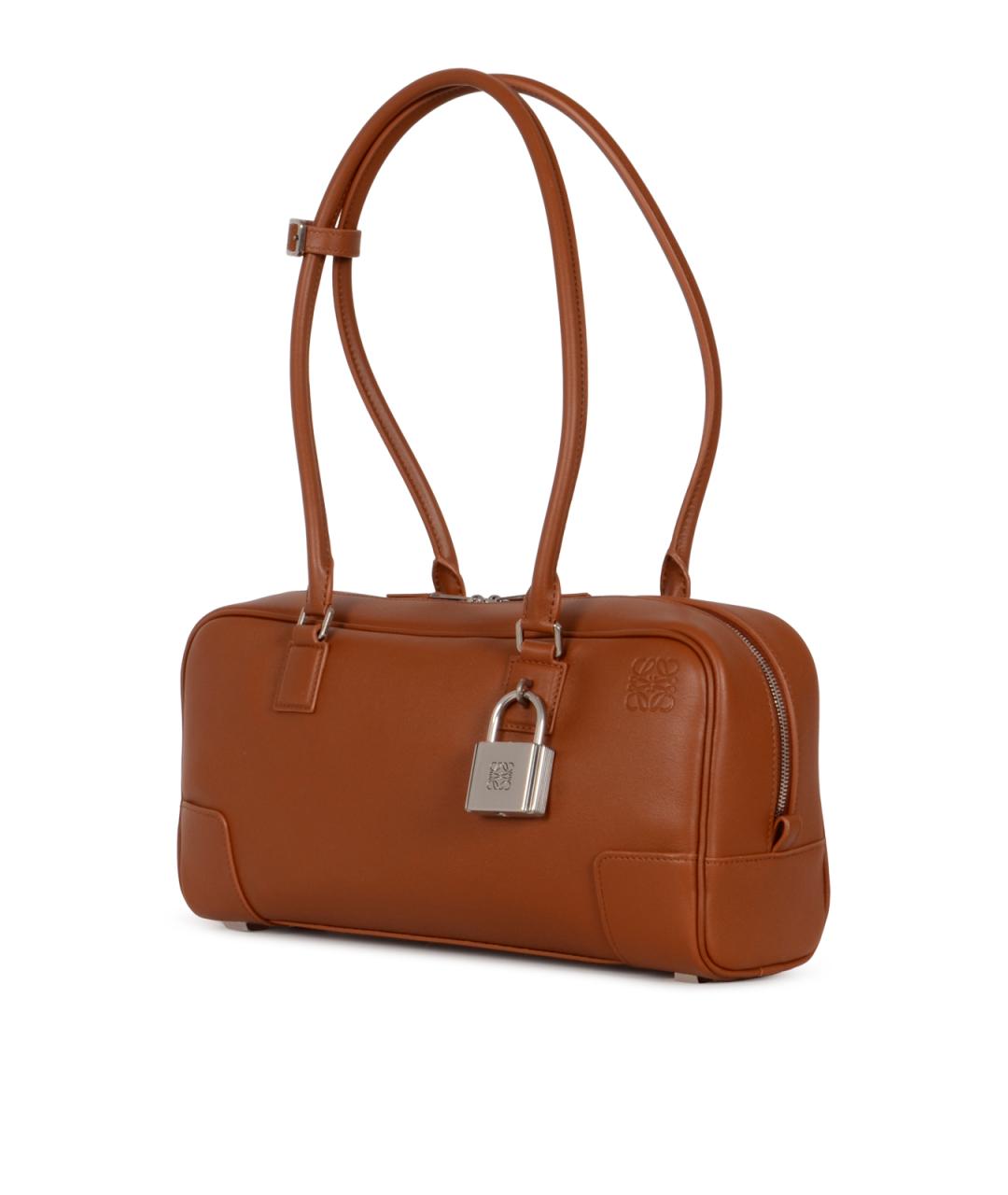 LOEWE Коричневая кожаная сумка через плечо, фото 2