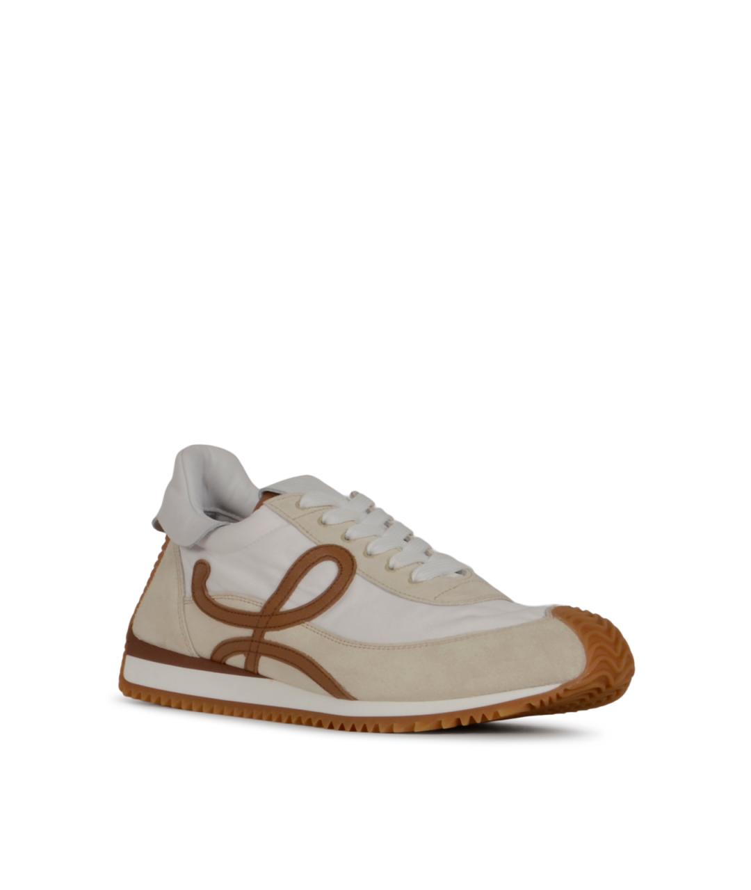 LOEWE Бежевые текстильные кроссовки, фото 2