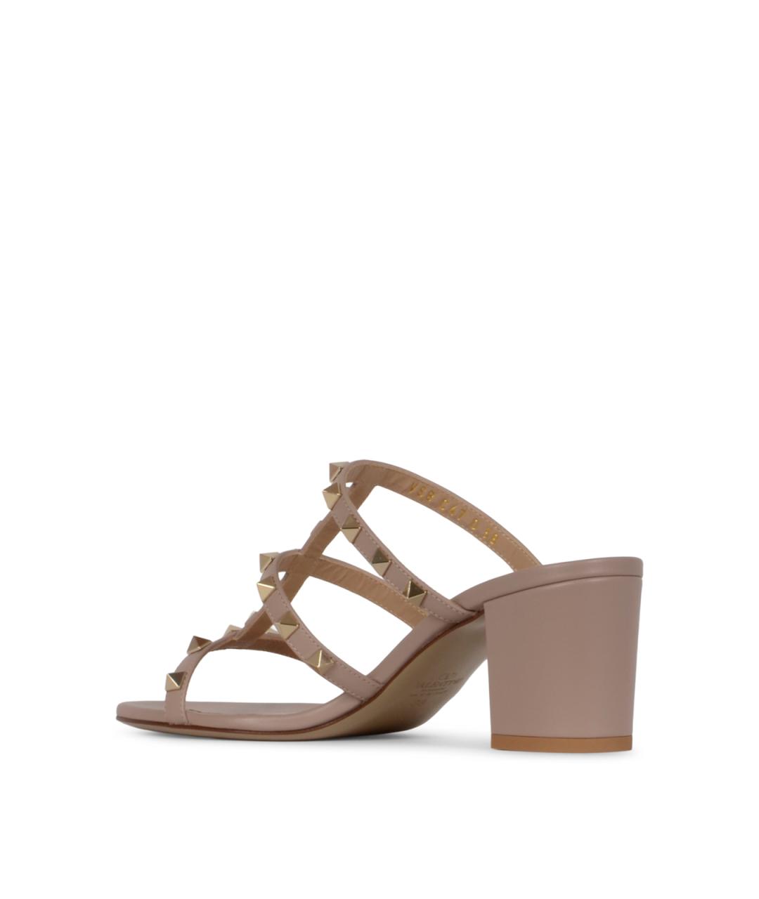 VALENTINO Бежевые кожаные мюли, фото 3