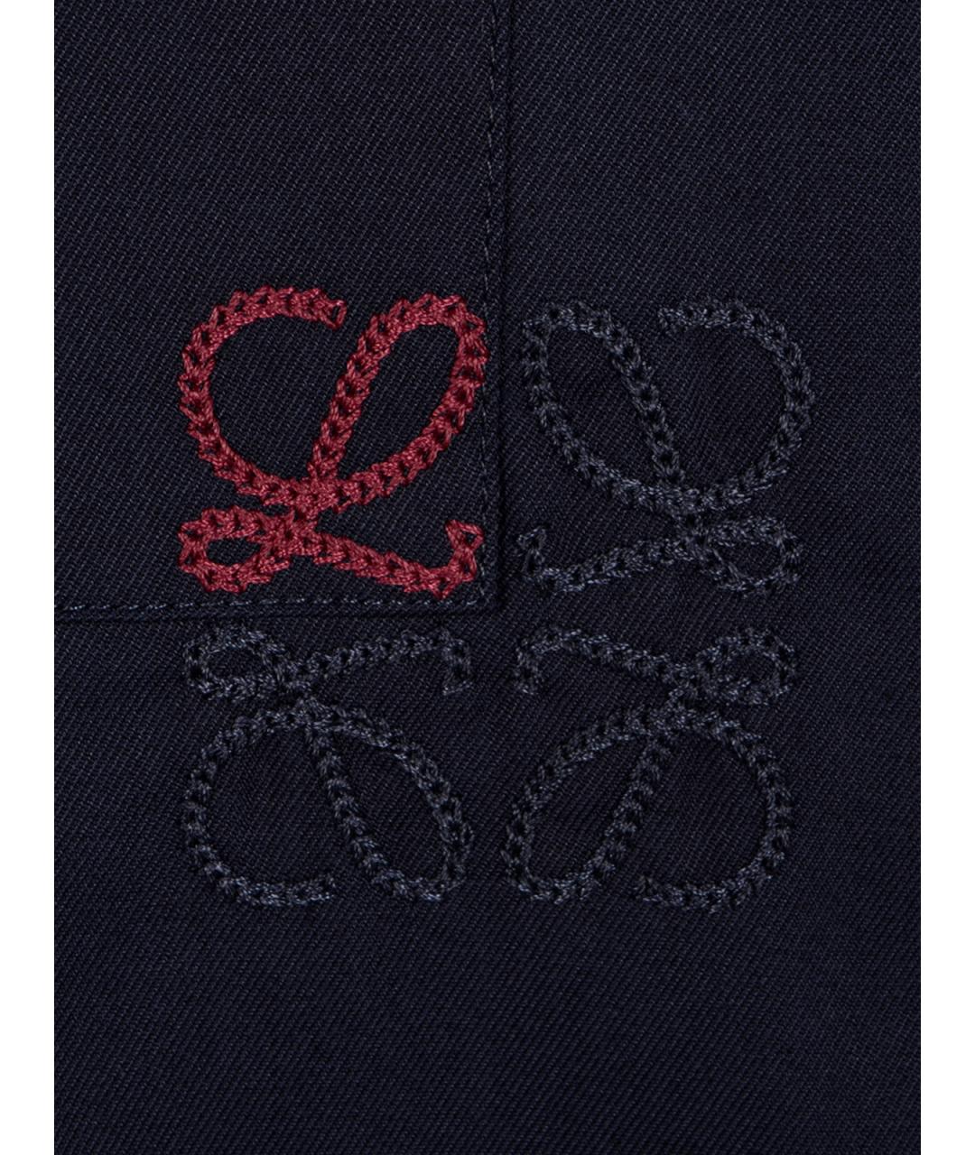 LOEWE Темно-синяя хлопко-полиэстеровая кэжуал рубашка, фото 3