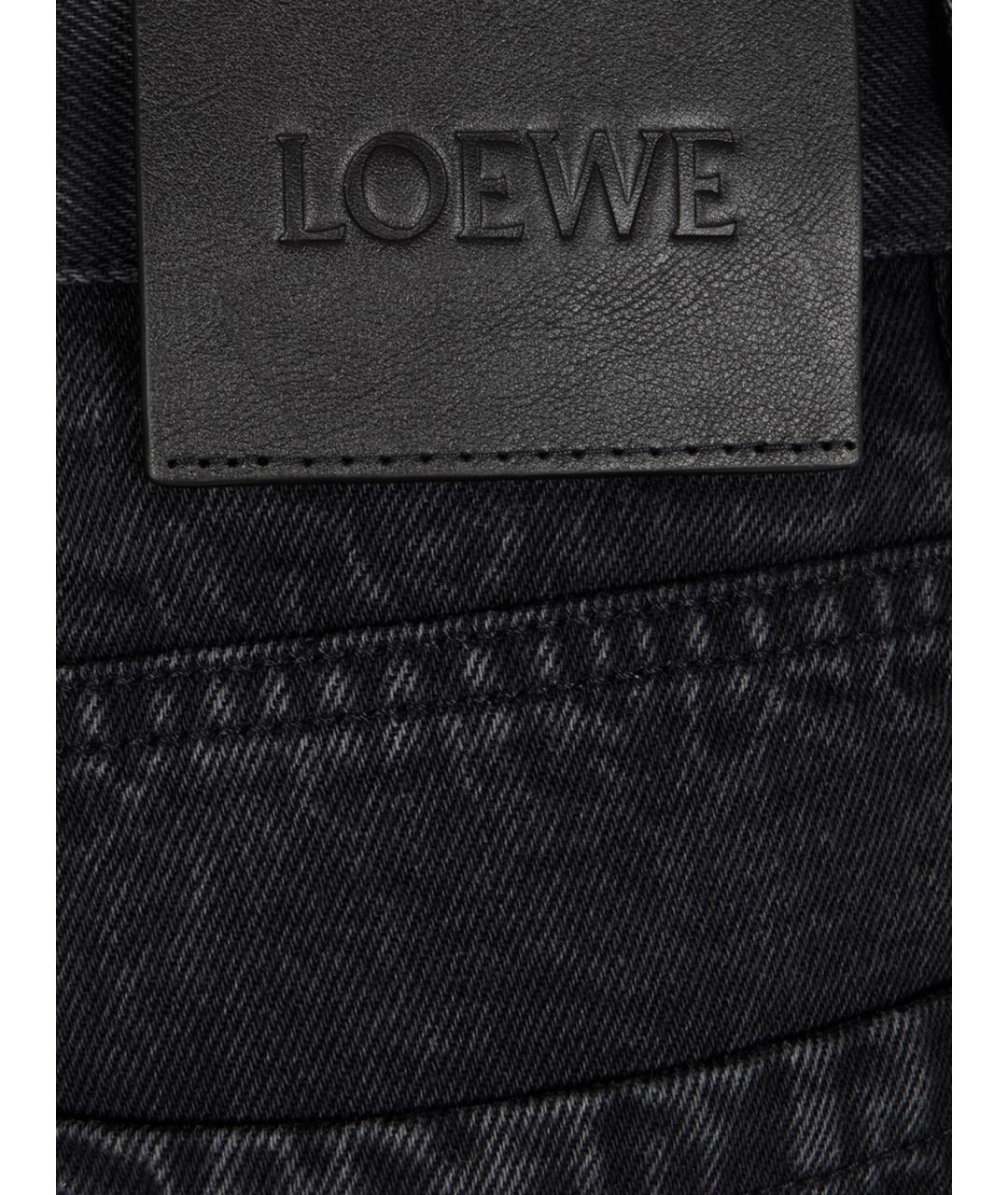 LOEWE Черные хлопко-полиэстеровые прямые джинсы, фото 3