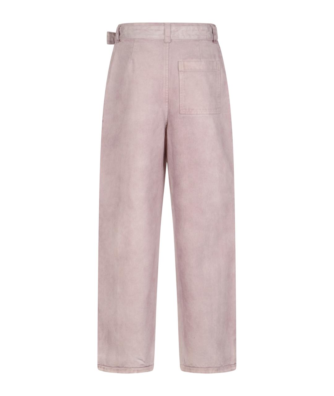 LOEWE Розовые хлопковые прямые джинсы, фото 2