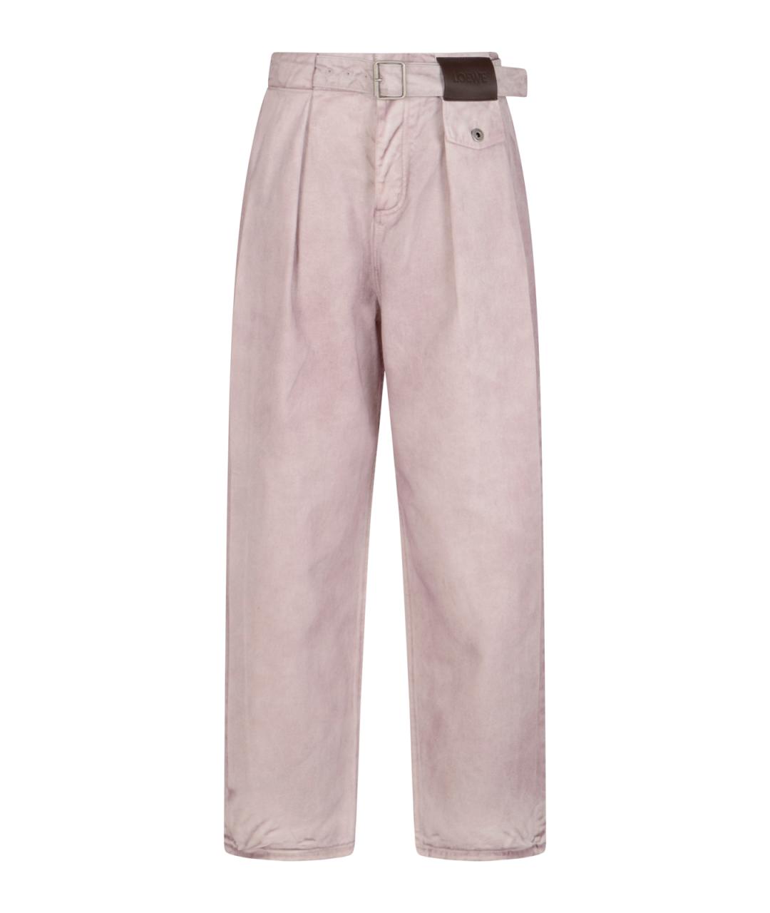 LOEWE Розовые хлопковые прямые джинсы, фото 1