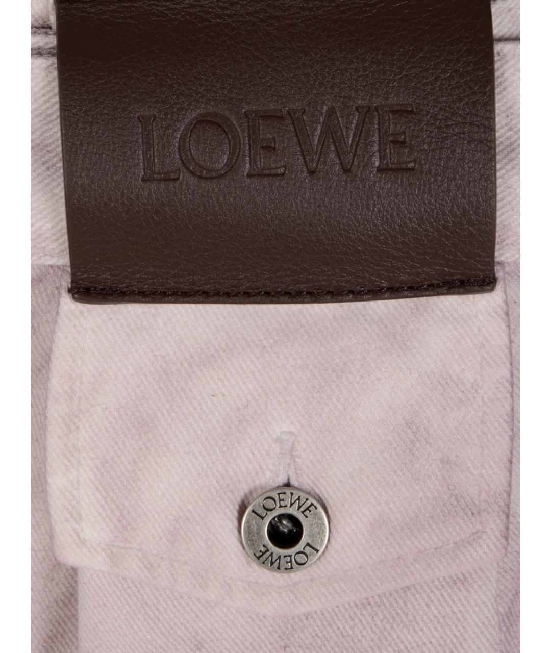 LOEWE Розовые хлопковые прямые джинсы, фото 3