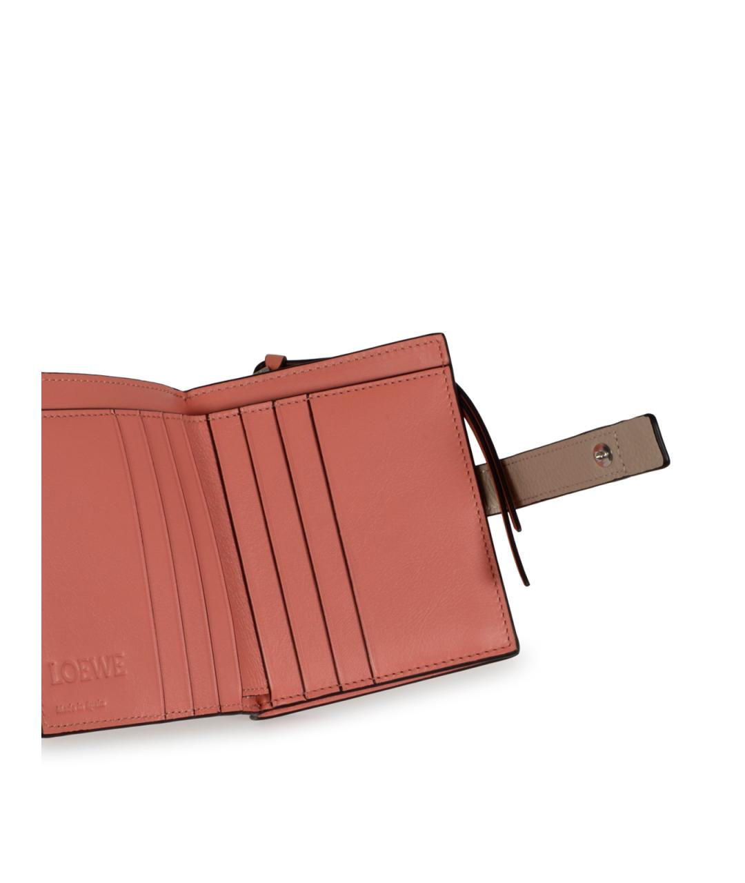 LOEWE Бежевый кожаный кошелек, фото 4