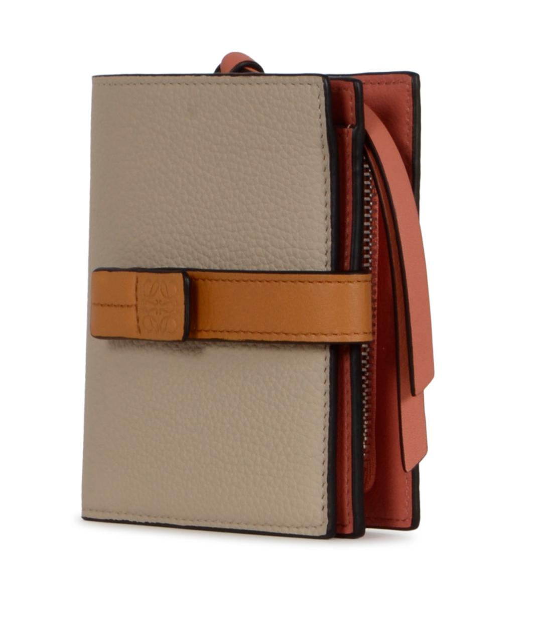 LOEWE Бежевый кожаный кошелек, фото 2