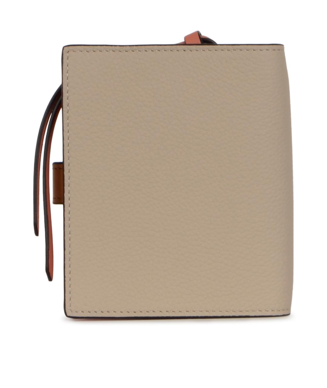 LOEWE Бежевый кожаный кошелек, фото 3