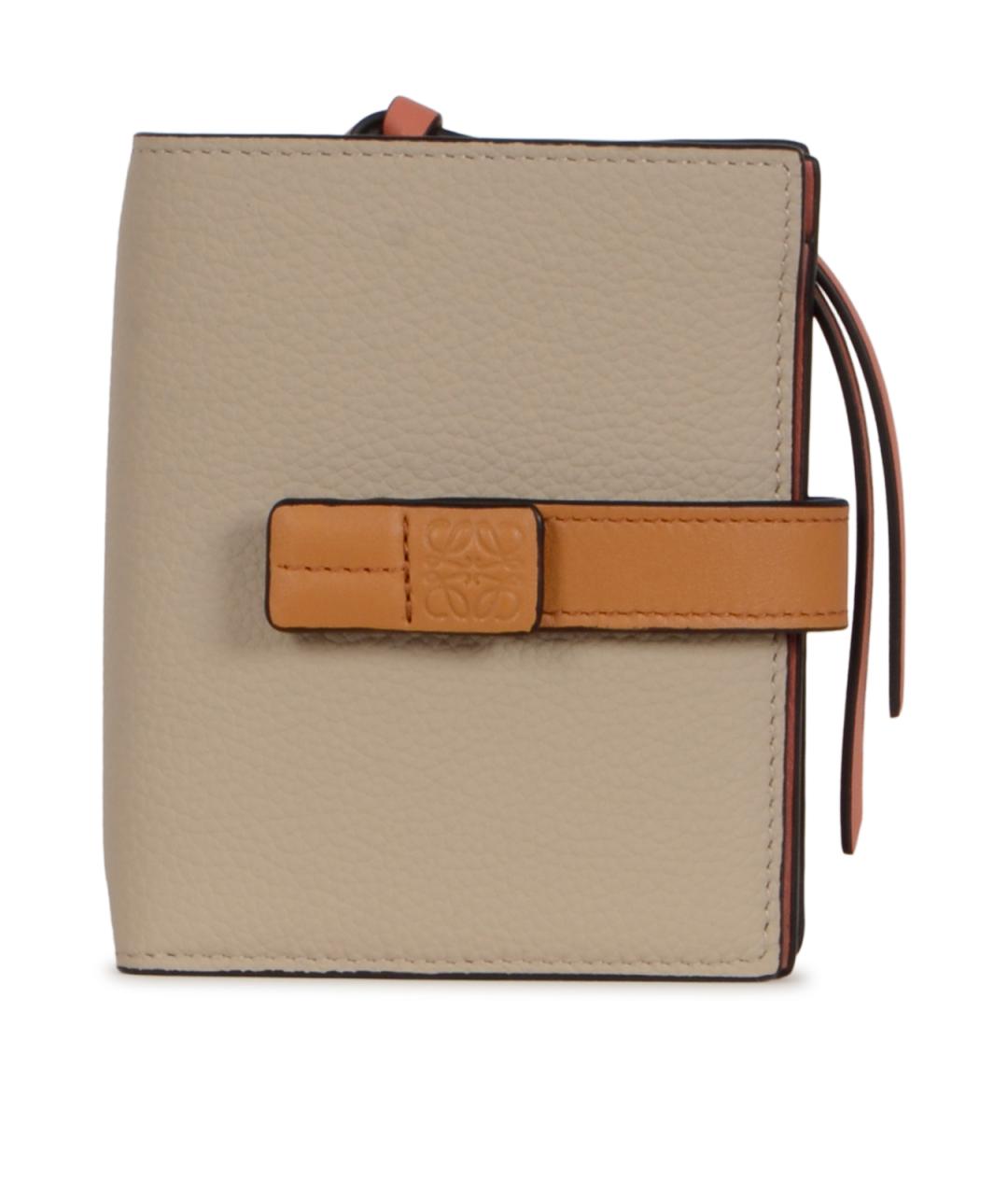 LOEWE Бежевый кожаный кошелек, фото 1