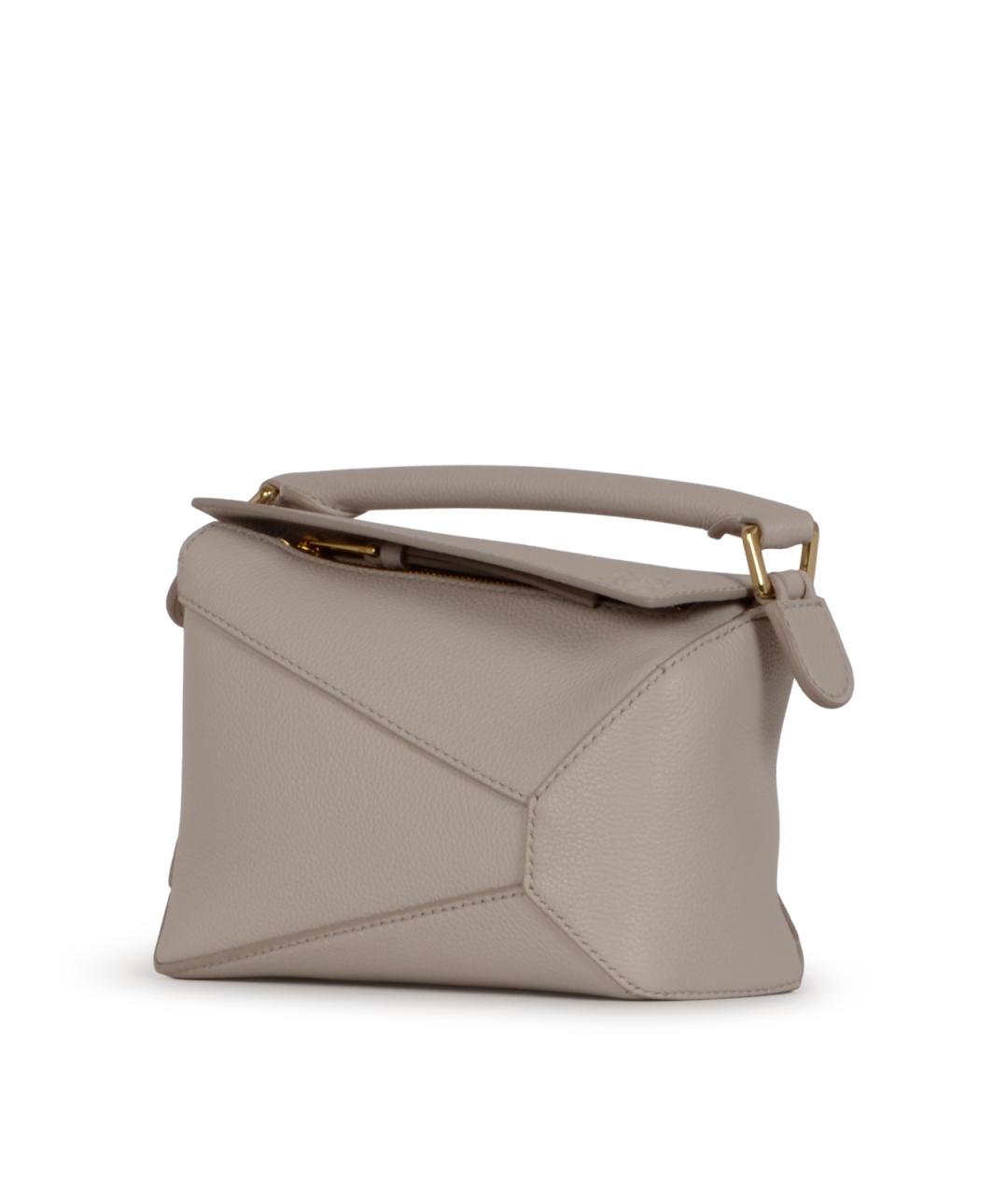 LOEWE Бежевая кожаная сумка через плечо, фото 2