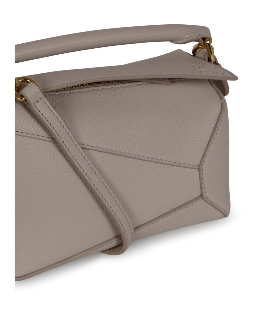 LOEWE Бежевая кожаная сумка через плечо, фото 4