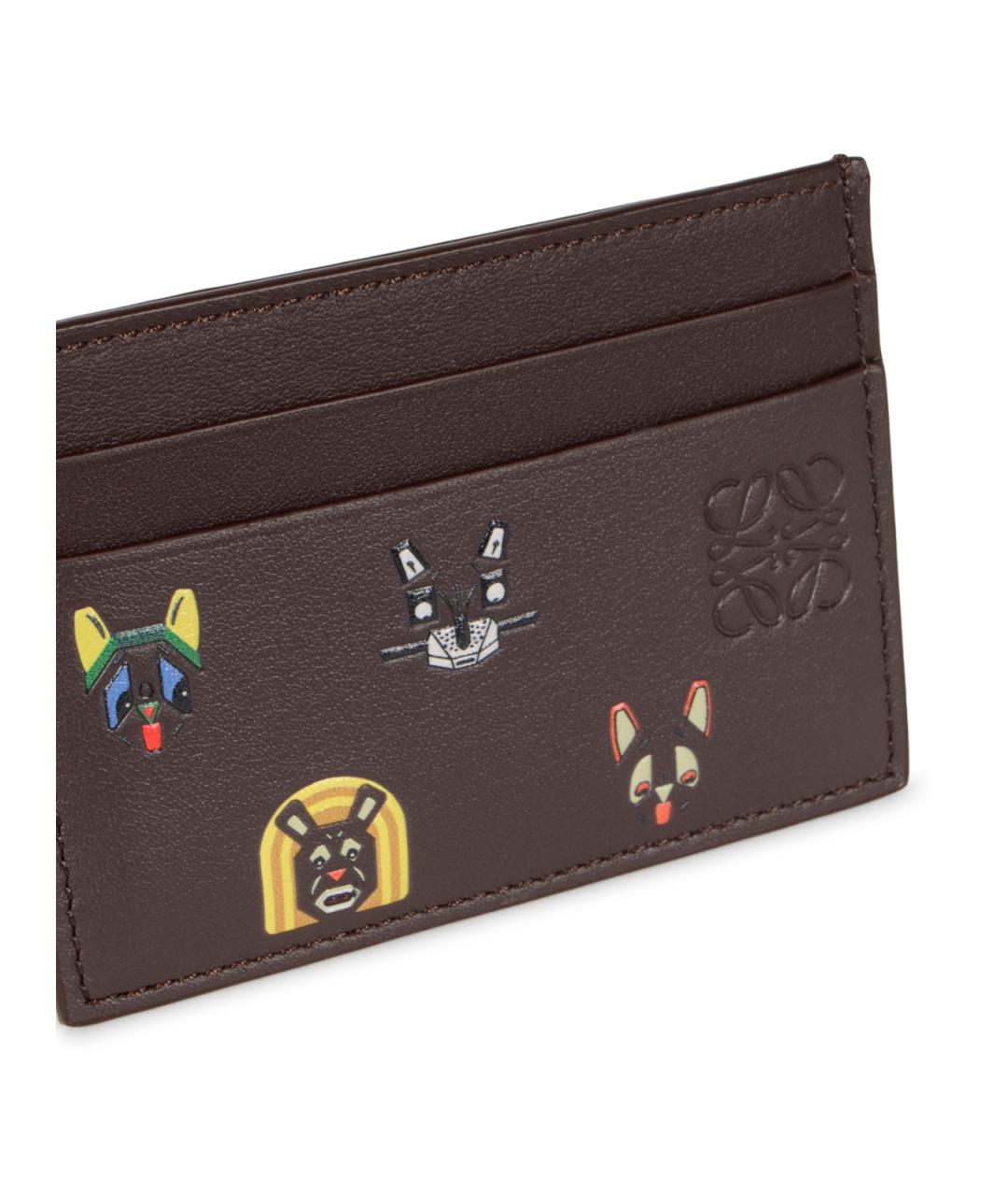 LOEWE Коричневый кожаный кардхолдер, фото 4