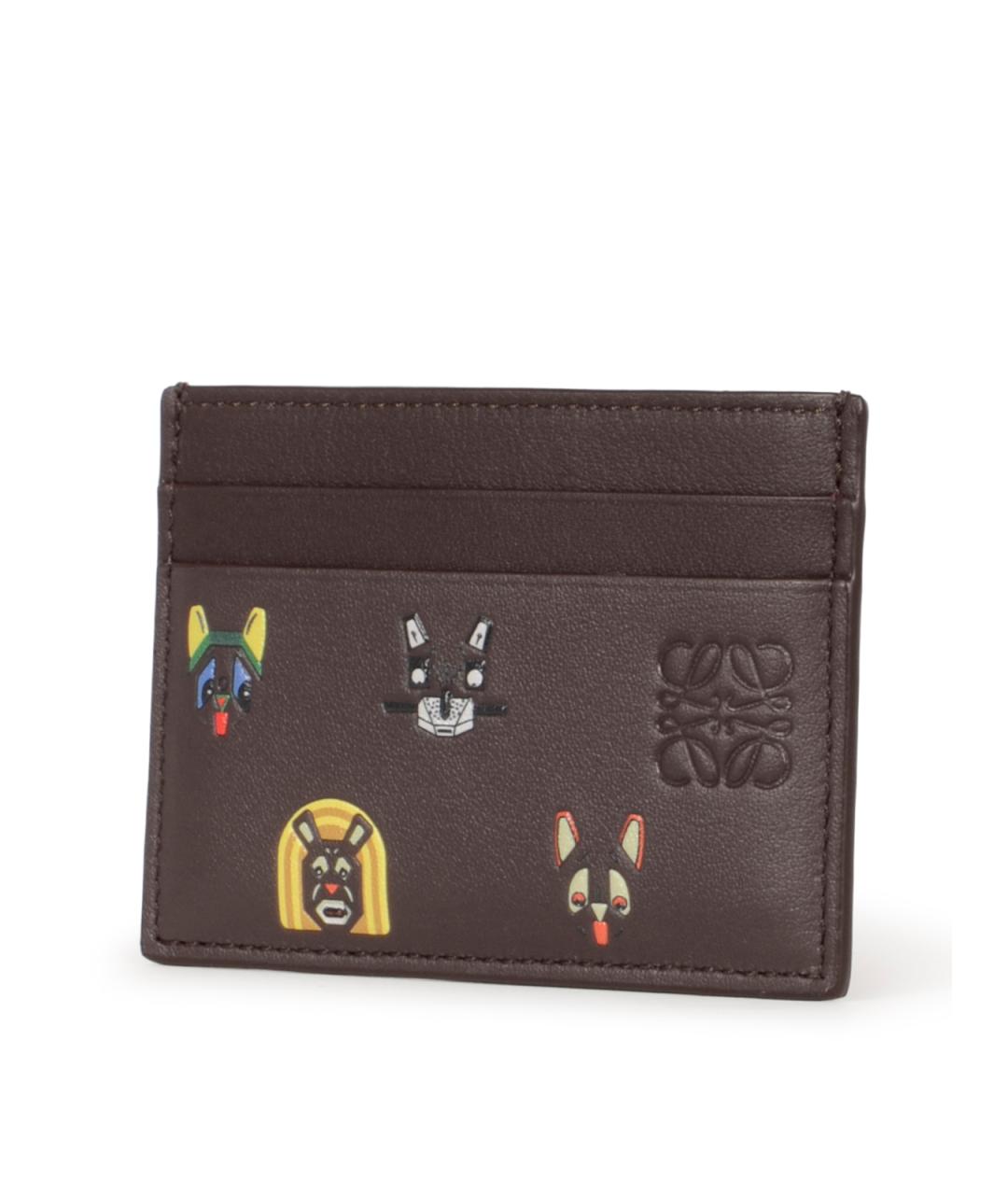 LOEWE Коричневый кожаный кардхолдер, фото 2